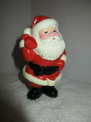 Vintage 1982 Avon Ceramic Christmas Santa Candy Holder Holiday Decorations