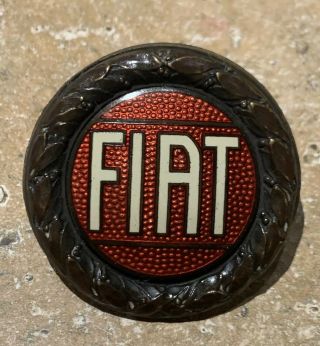 Vintage Early Fiat Cloisonne Enamel Automobile Radiator Hood Badge Emblem