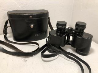 Vintage Bushnell 7 X 35 Cf Sportview Binoculars W/ Leather Case Extra Wide Field