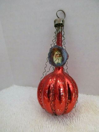 Vintage Fancy Shaped Glass Christmas Ornament 1950 