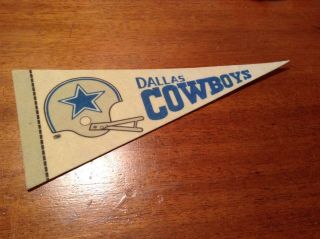 Vintage Nfl Dallas Cowboys Football Small Mini Pennant Felt Banner 4 " X 9 "
