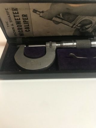 Vintage Brown & Sharpe Micrometer Caliper Tool No.  12 0 - 1 