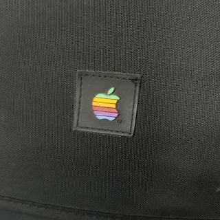 Vintage Rainbow Apple Messenger Bag Laptop Black Shoulder Strap Rainbow Logo 2