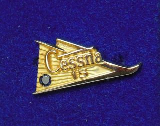 Vtg.  Cessna Aircraft Co.  Advertising Logo 15,  20,  25,  30yr 10k Service Award Tie Pins