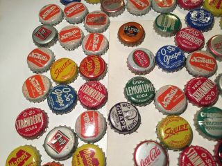 Vintage 50 ' s Soda Bottle Caps Cork Inserts O - So,  Masons,  Nesbitts,  Coke,  7Up,  Squirt 3