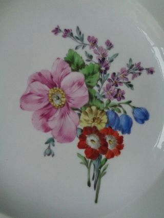 Antique 18th Century Meissen Augustus Rex Hand Painted Flowers Porcelain Plate 3