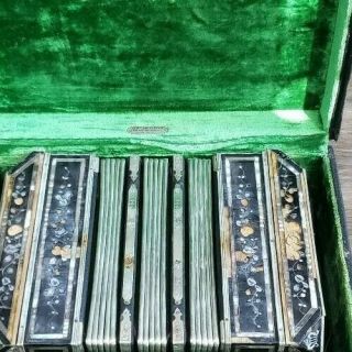 Antique Henry Silberhorn Chemnitzer Concertina Squeeze Box Accordion
