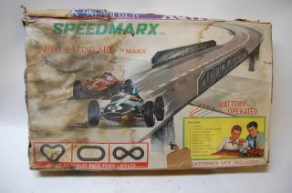Vintage 1950s Marx Speedmarx Auto Racing Set With Box.  No Cars.
