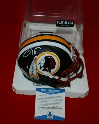 Josh Doctson Redskins Autographed Signed Flat Black Speed Mini Helmet Beckett
