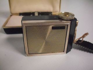 Vintage Sony 1r - 81 Transistor Radio,  W/ Case,  Collectors,  Black And Gold 1965
