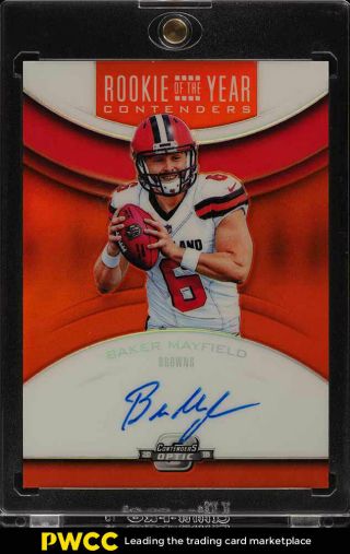 2018 Panini Contenders Optic Roty Orange Baker Mayfield Rookie Auto /35 (pwcc)