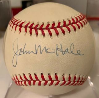 John Mchale Signed Baseball 1945 Detroit Tigers Montreal Expos World Series