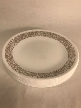 Set Of 8 Vintage Woodland Brown Corelle By Corning Bread/ Butter Plate 6 3/4 "