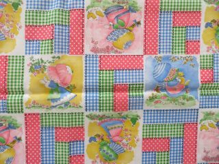 1 1/3 Yards Vintage Sun Bonnet Sue Cheater Quilt Fabric