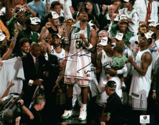 Paul Pierce Signed Autographed 8x10 Photo Celtics W/trophy Celebration Ga