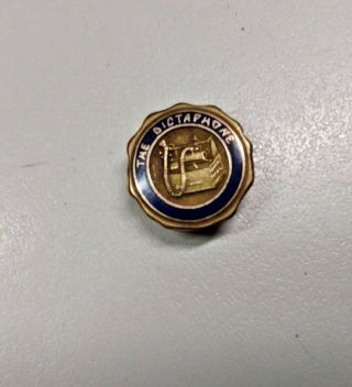 Vintage The Dictaphone Lapel Pin 10k