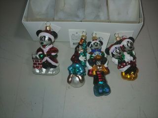 Vintage Christmas Decoration Glass Ornament Disney Mickey & Minnie Mouse Radko