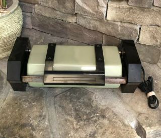 Vtg Mirro - Matic Whiz - Grid Green Electric Speed Grill Non Stick Panini Griddle