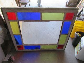Antique Queen Anne Style Stained Glass Window 40 X 33.  25 Salvage