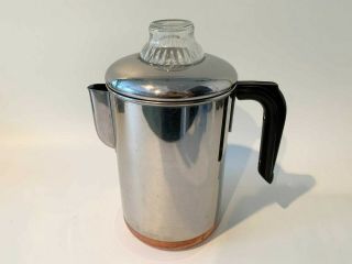 Vintage Revere Ware Copper Clad Stove Top 8 Cup Coffee Percolator