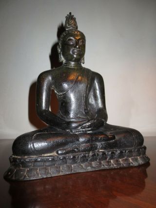 Sitting Bronze Buddha Statue from Sri Lanka Ceylon 2