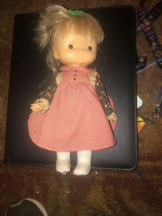 Vintage Holly Hobbie/knickerbocker 11 " Doll W/original Outfit 1975 Ktc Jointed