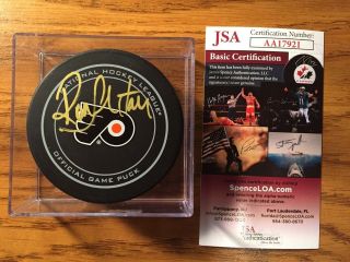 Ron Hextall Signed Flyers Official Game Puck Jsa/coa