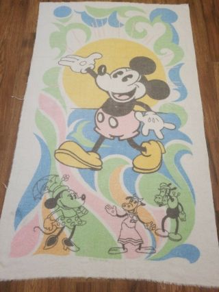 Mickey Mouse Vintage Beach Towel With Mickey,  Minnie,  Clarabelle,  And Horase