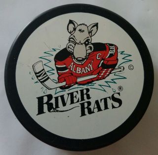 Albany River Rats Ahl American Hockey League Official Game Puck Vintage