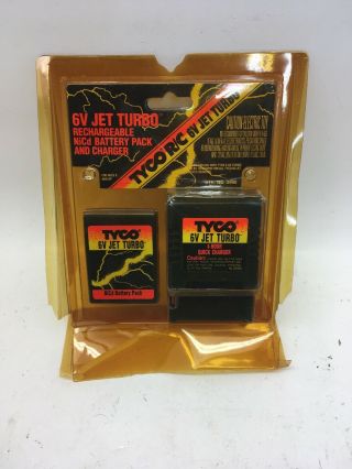 Vintage Tyco Rc 6v 6.  0v Rechargeable Nicd Jet Turbo Battery Pack,  4 Hr Charger