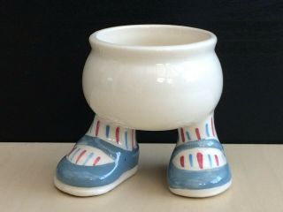 Vintage Carlton Ware Walking Ware Egg Cup - Blue Shoes & Blue Pink Striped Socks