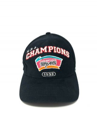 Vintage 1999 San Antonio Spurs Nba Finals Champions Official Puma Black Hat