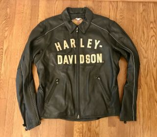 Harley Davidson Leather Motorcycle Jacket - 100th Anniversary - Black Men 