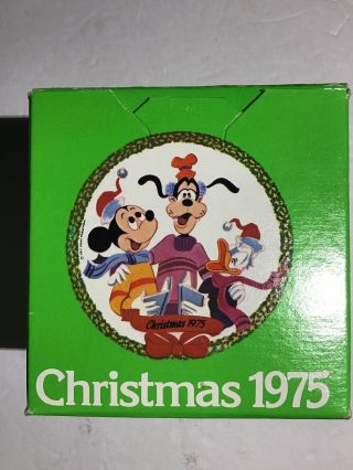 Vintage 1975 Walt Disney Schmid Christmas Ornament Mickey Donald Goofy
