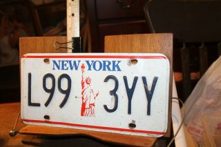 1986 York License Plate L99 3yy Statue Of Liberty