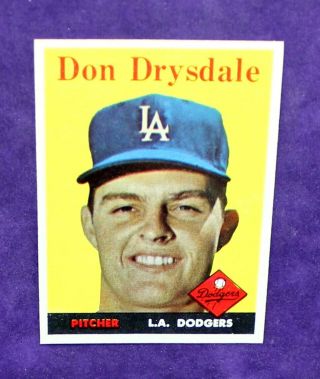 1958 Topps Don Drysdale 25 Pack Fresh Looking Card