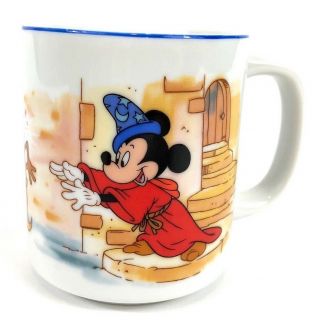 Vintage Walt Disney Sorcerer Mickey Mouse Fantasia Coffee Mug Disneyland Ceramic