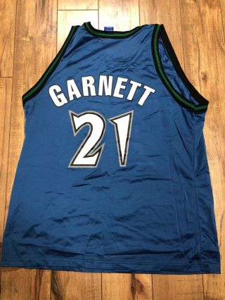 Vintage 90s Minnesota Timberwolves Jersey Size 48 Champion Basketball Garnett