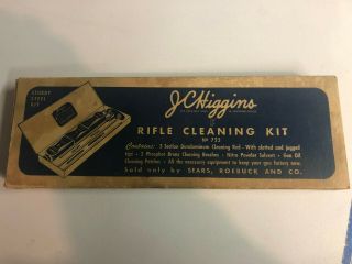 Vintage Sears J C Higgins No.  723 Rifle Gun Cleaning Kit,  Solvent & W/metal Case