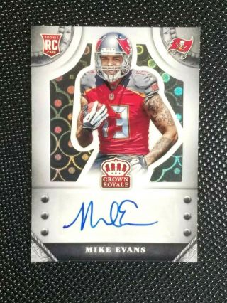 Mike Evans True 1/1 Rc 2014 Crown Royale Auto Rookie Black Pyramid 1 Of 1