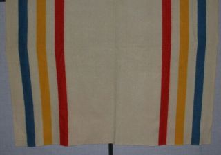 Vtg Orrlaskan Pure Wool Blanket Orrla Skan Stripe Cream 79x77 Twin/full Nvc
