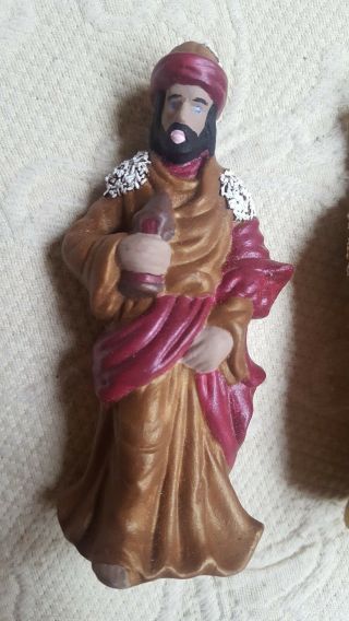Vintage Nativity Set of 3 KINGS WISE MEN pre - owned cond xmas decorations 3