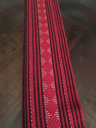 Vintage Hand Woven Table Runner,  Extra Long 114” X 7”