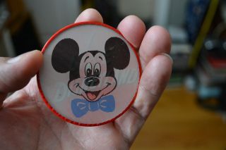 Vintage " I Like Disneyland " Pin Mickey Mouse Lenticular Pinback Button Disney