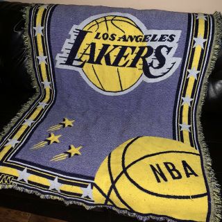 Vintage Los Angeles Lakers Nba The Northwest Company Blanket Throw