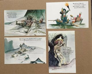 Disneyland Pirates Of The Caribbean 4 Postcards,  Marc Davis Art,  Disney Vintage