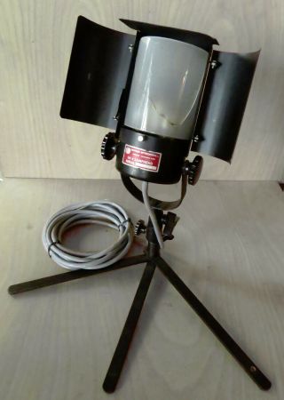 Vintage Norman Enterprises Lh4 Lamphead W/ Broken 5bp Barndoor Reflector & Stand
