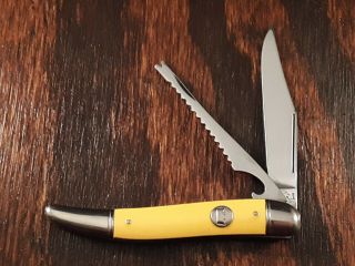 Imperial Fish Knife Made In Usa 1956 - 1988 Vintage Folding Pocket Yellow