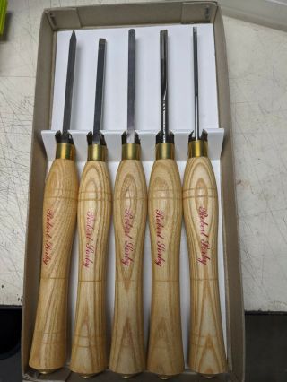 Vintage Robert Sorby Micro Wood wood turning tool set of 5 woodturning chisels 2