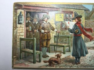 VINTAGE THANKSGIVING POSTCARD BY TUCK SERIES 161 PILGRIMS & DOG,  1909 POSTED 2